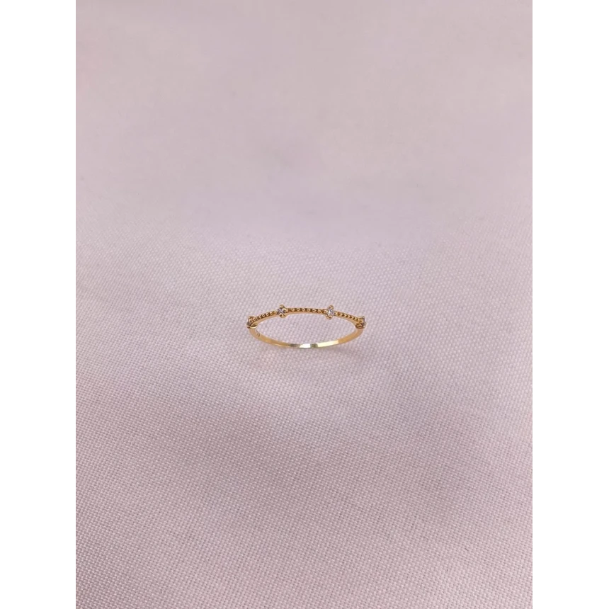 Anel Esferas e Diamantes