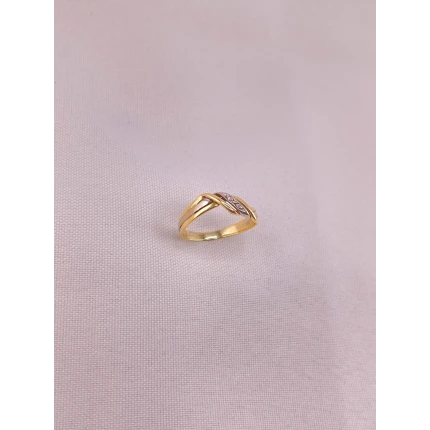 Anel Dois Tons Diamantes