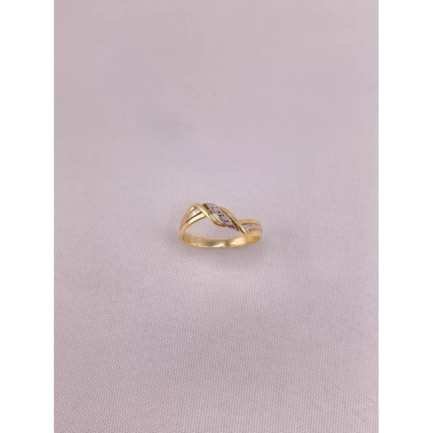 Anel Dois Tons Diamantes