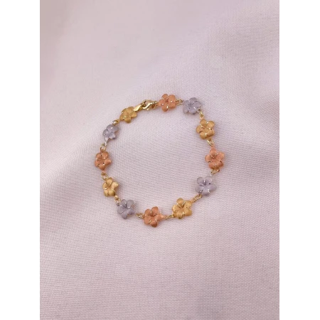 Pulseira Flores Três Tons