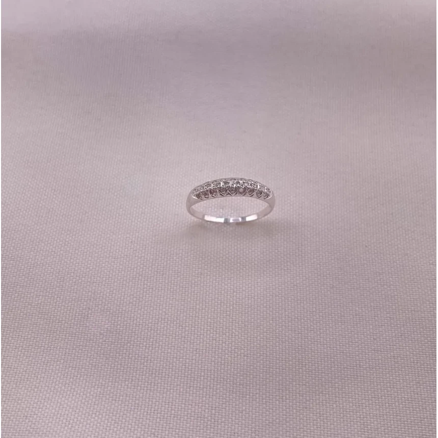 Anel Favo com Diamantes em Ouro Branco 18k
