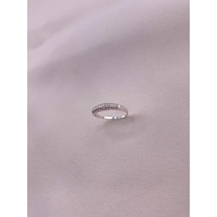 Anel Favo com Diamantes em Ouro Branco 18k
