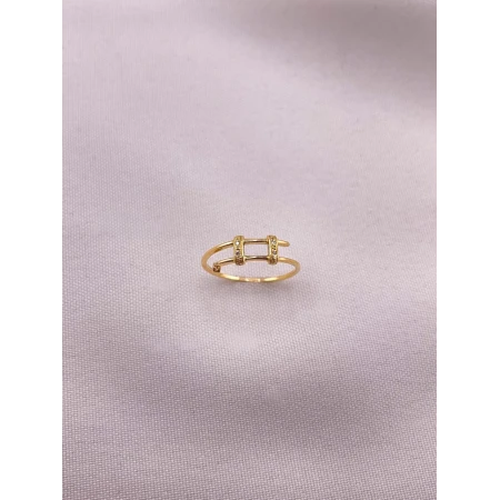 Anel Vazado com Diamantes e Pingente