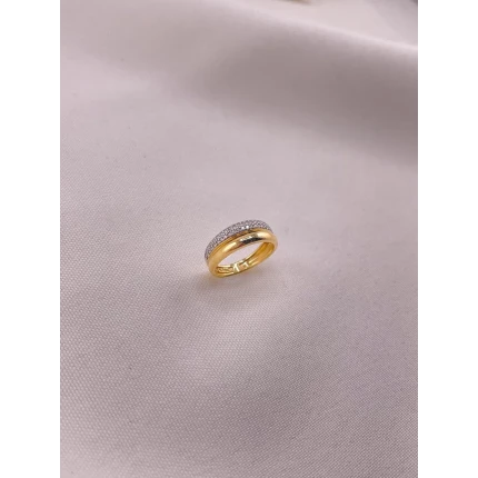 Anel Dois Aros com Diamantes
