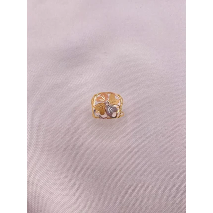 Anel Flor Três Tons