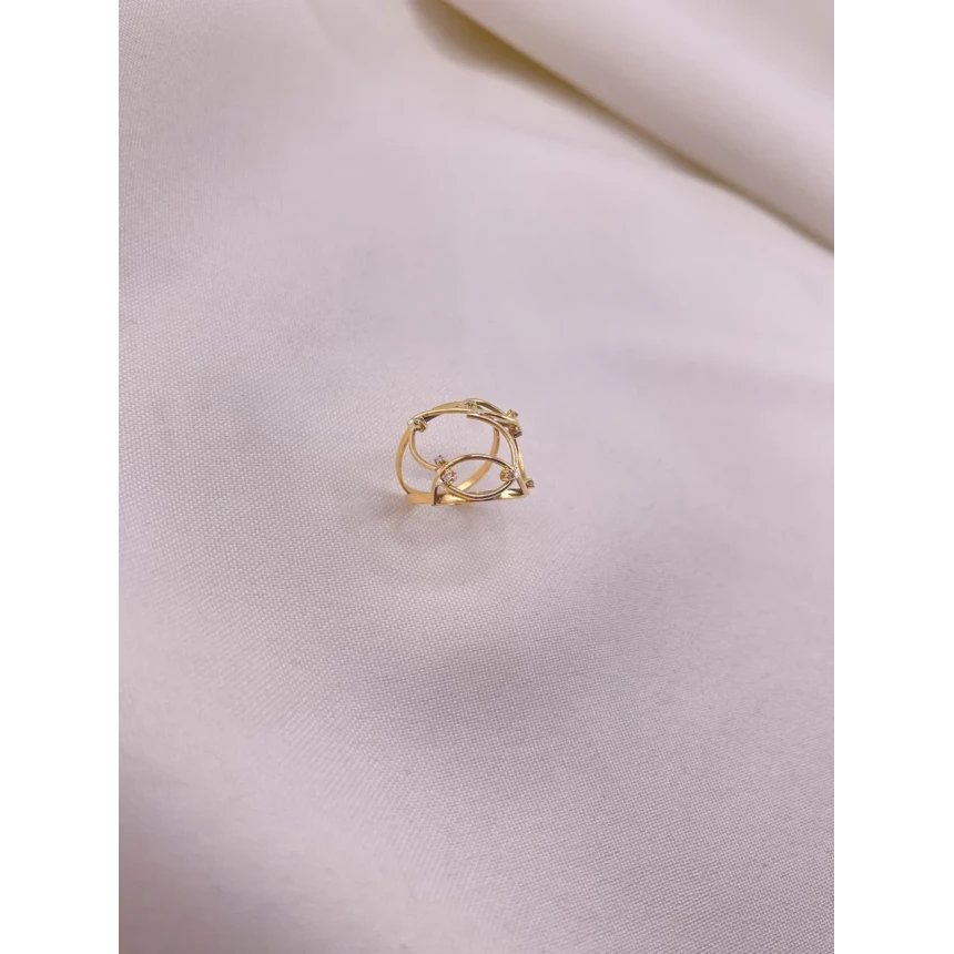 Anel Arabescos com Diamantes