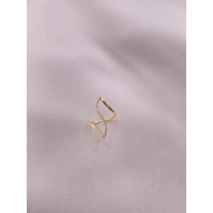 Anel Estilizado de Diamantes