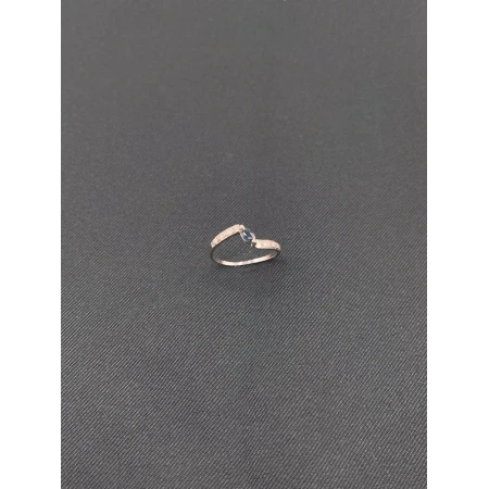 Anel Estilizado de Diamantes e Safira