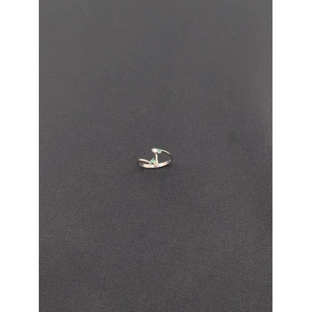 Anel Estilizado de Diamantes e Esmeraldas