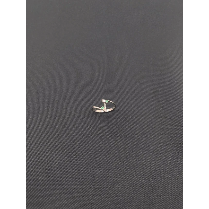 Anel Estilizado de Diamantes e Esmeraldas