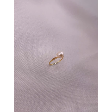 Anel de Pérola e Diamantes