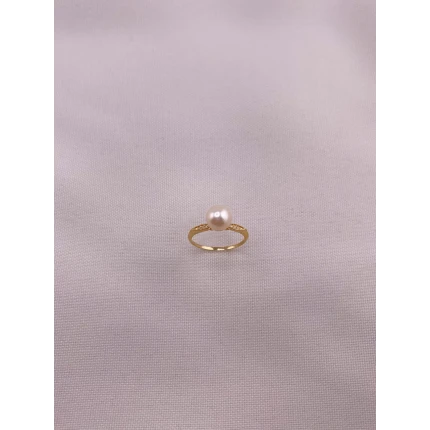 Anel de Pérola e Diamantes