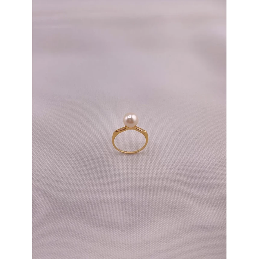 Anel de Pérola e Diamantes