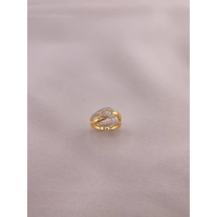 Anel Entrelaçado com Diamantes