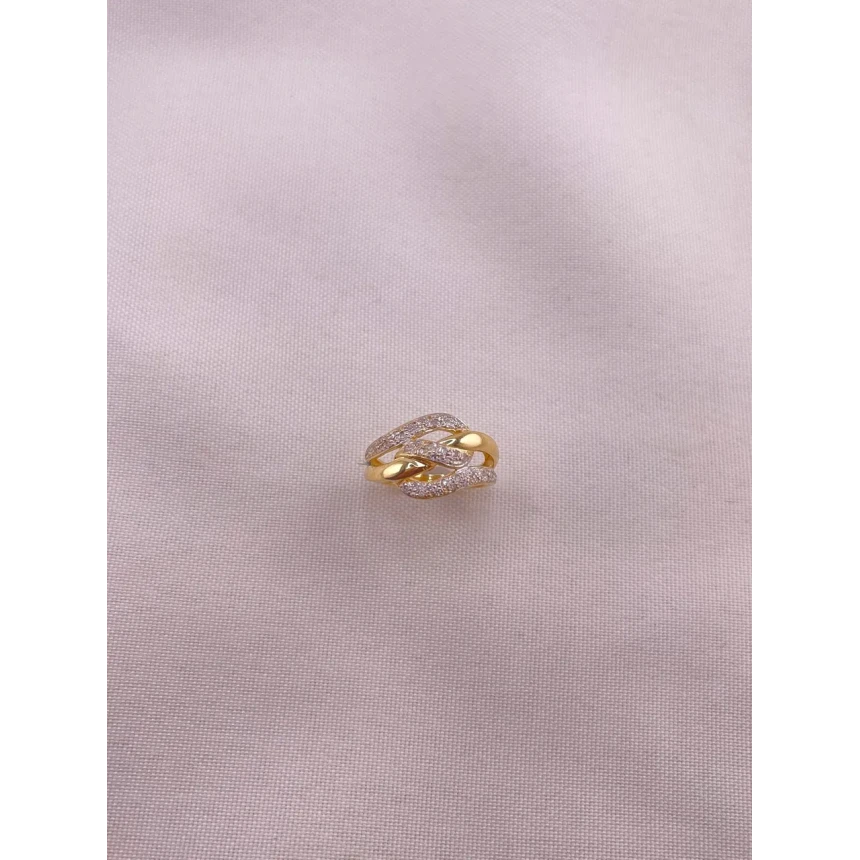 Anel Entrelaçado com Diamantes