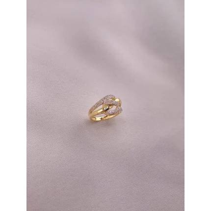 Anel Entrelaçado com Diamantes