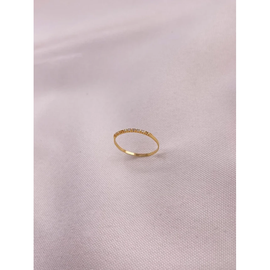 Anel Meia Aliança de Diamantes