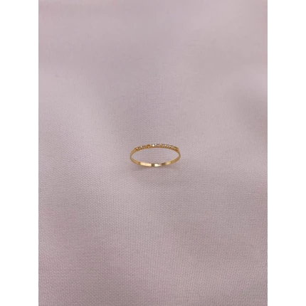 Anel Meia Aliança de Diamantes