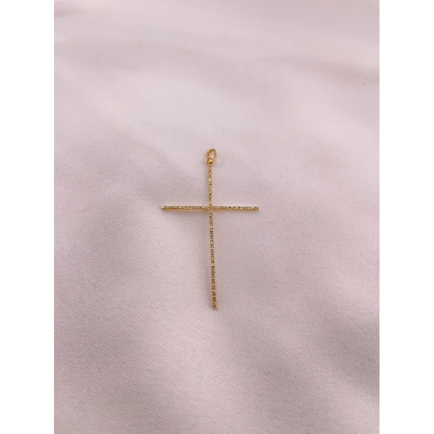 Pingente Cruz de Diamantes