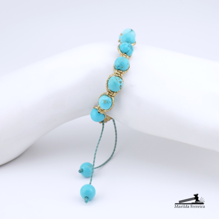 Pulseira Shambala de Turquesa 