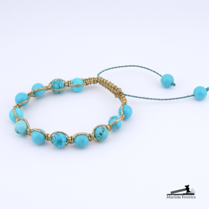 Pulseira Shambala de Turquesa 