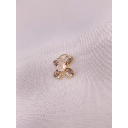 Pingente Quartzo Rosa e Topázio Fumê