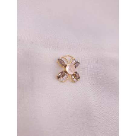 Pingente Quartzo Rosa e Topázio Fumê