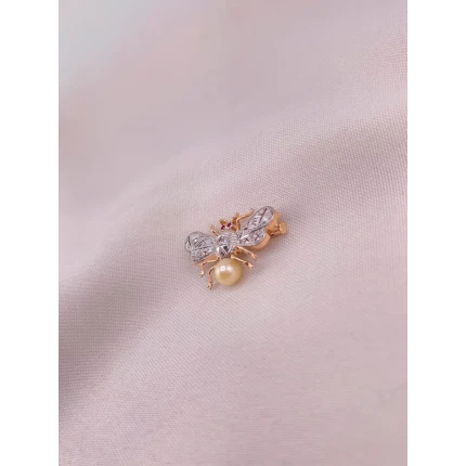 Broche Abelha com Diamantes e Rubis