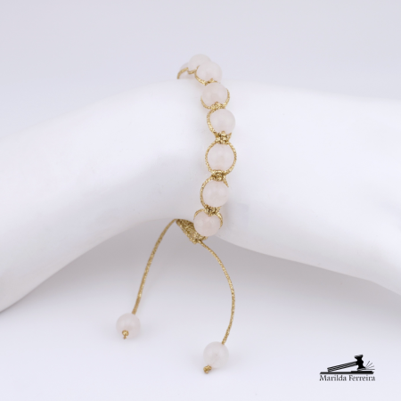 Pulseira Shambala de Quartzo Rosa