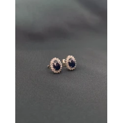 Brincos Safiras Azuis e Diamantes