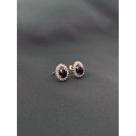 Brincos Safiras Azuis e Diamantes