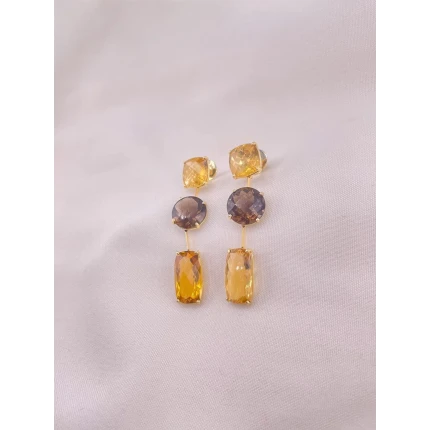 Brincos Citrino e Quartzo Fumê Vivara