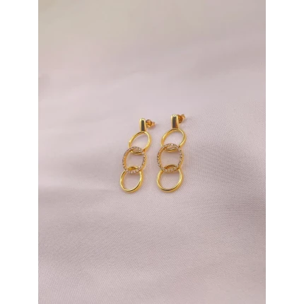 Brincos Círculos com Diamantes