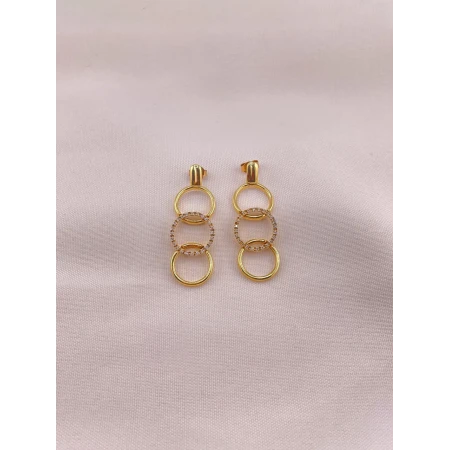 Brincos Círculos com Diamantes