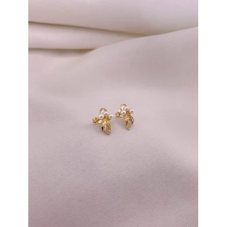 Brincos Folhas de Pérolas