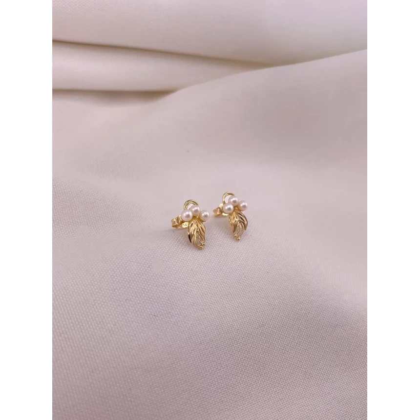 Brincos Folhas de Pérolas