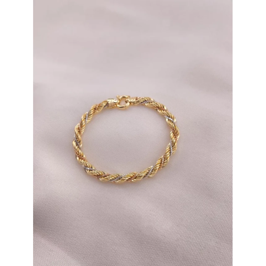 Pulseira Malha Corda Três Tons