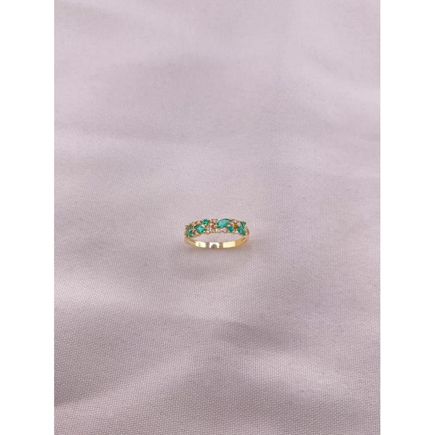 Anel de Diamantes e Esmeraldas