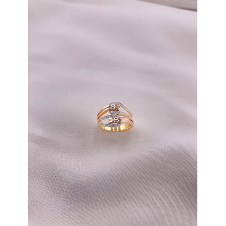 Anel Três Tons com Diamantes
