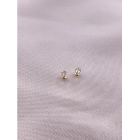 Brincos Solitário Zircônica