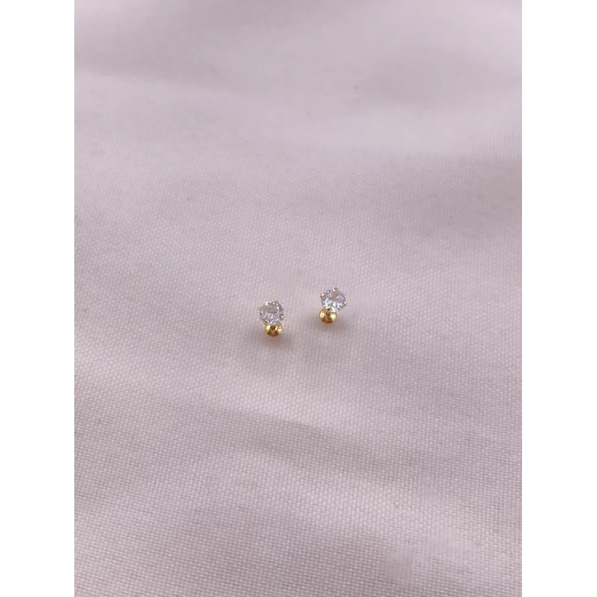 Brincos Solitário Zircônica