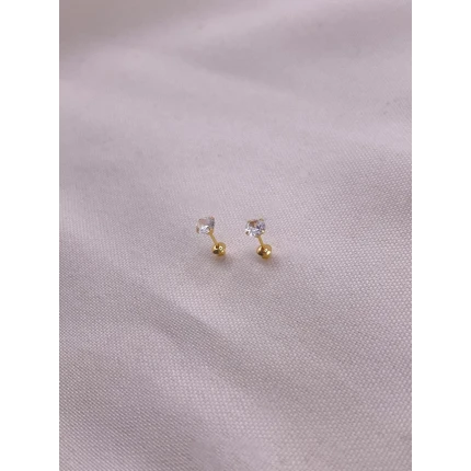 Brincos Solitário Zircônica