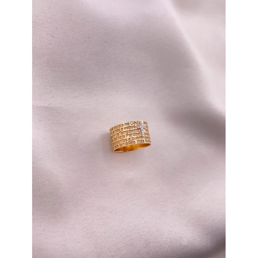 Anel Pai Nosso Efeito Diamantado