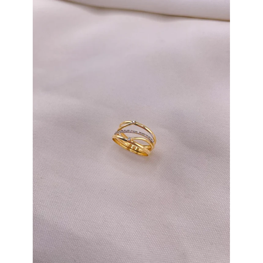 Anel Cinco Aros com Diamantes