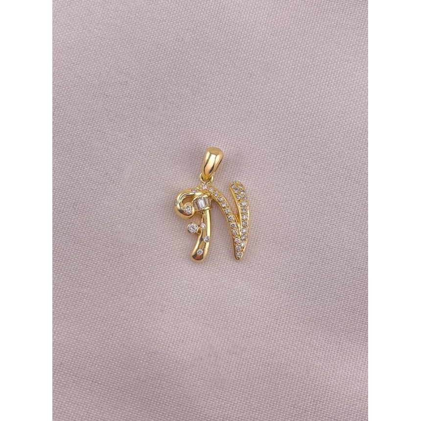 Pingente Letra N com Diamantes
