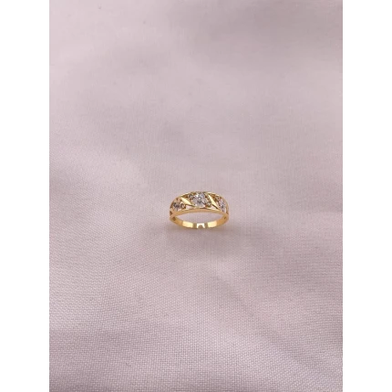 Anel Flor com Diamantes