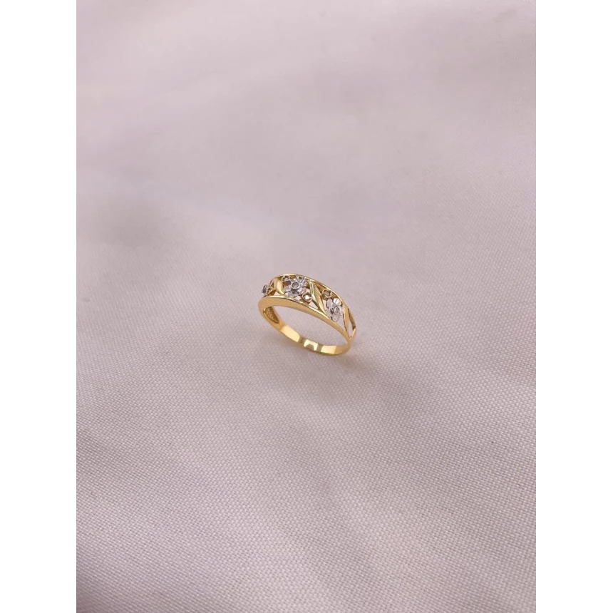 Anel Flor com Diamantes