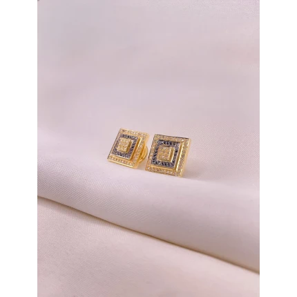 Brincos Quadrados com Diamantes