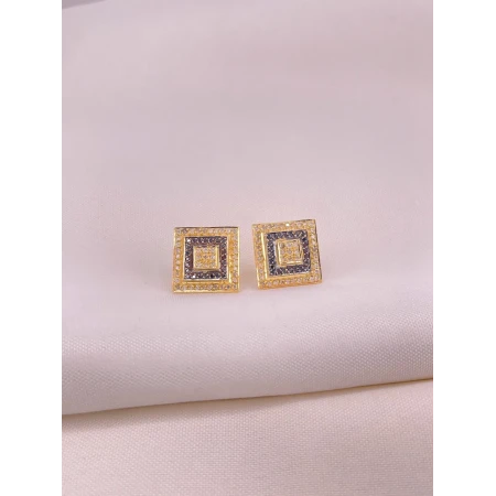 Brincos Quadrados com Diamantes