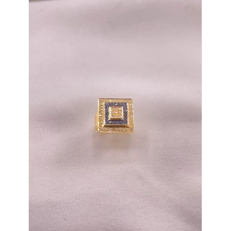 Anel Quadrado com Diamantes